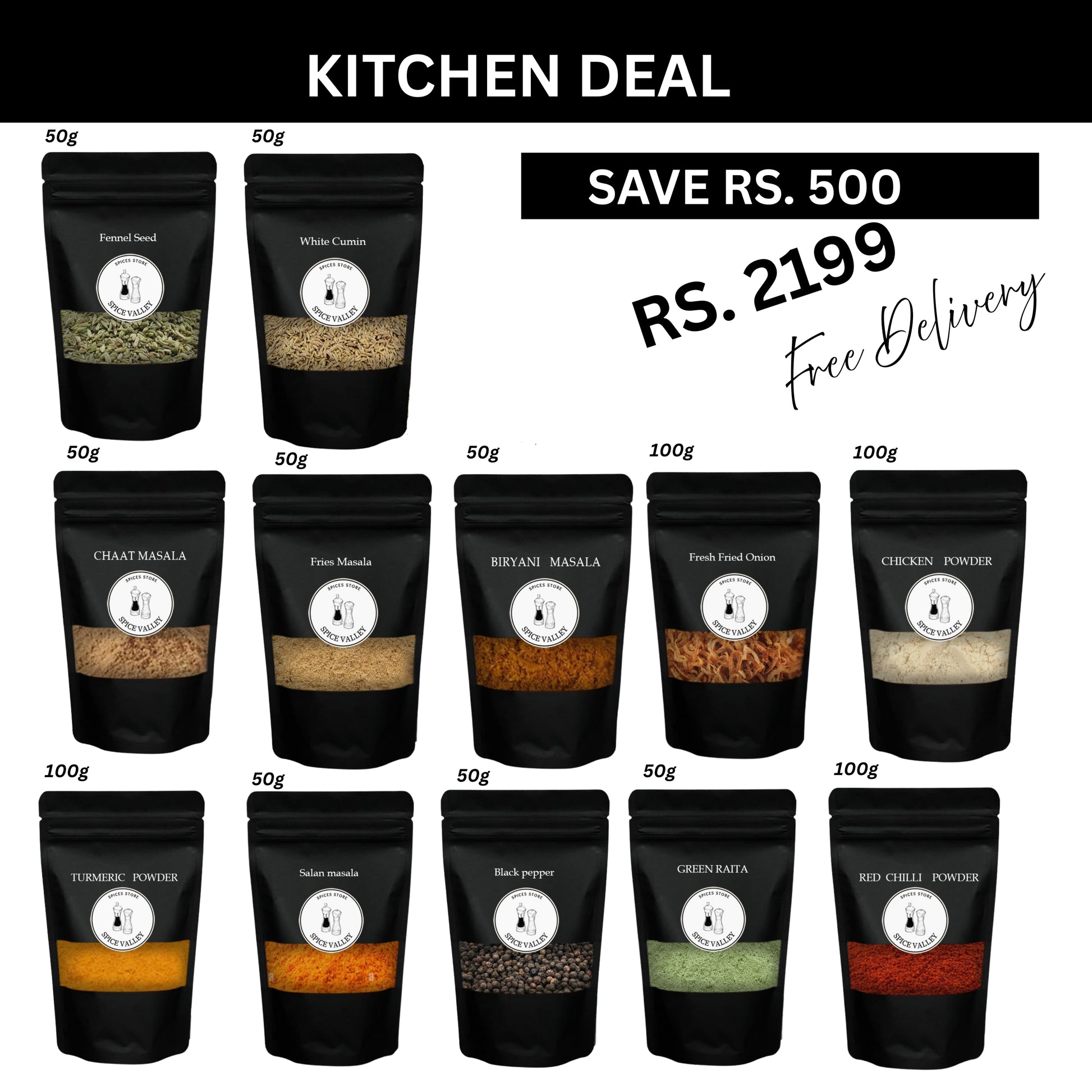 Kitchen Deal – 12 Essential Spices Combo | Save Rs. 500 + Free Delivery