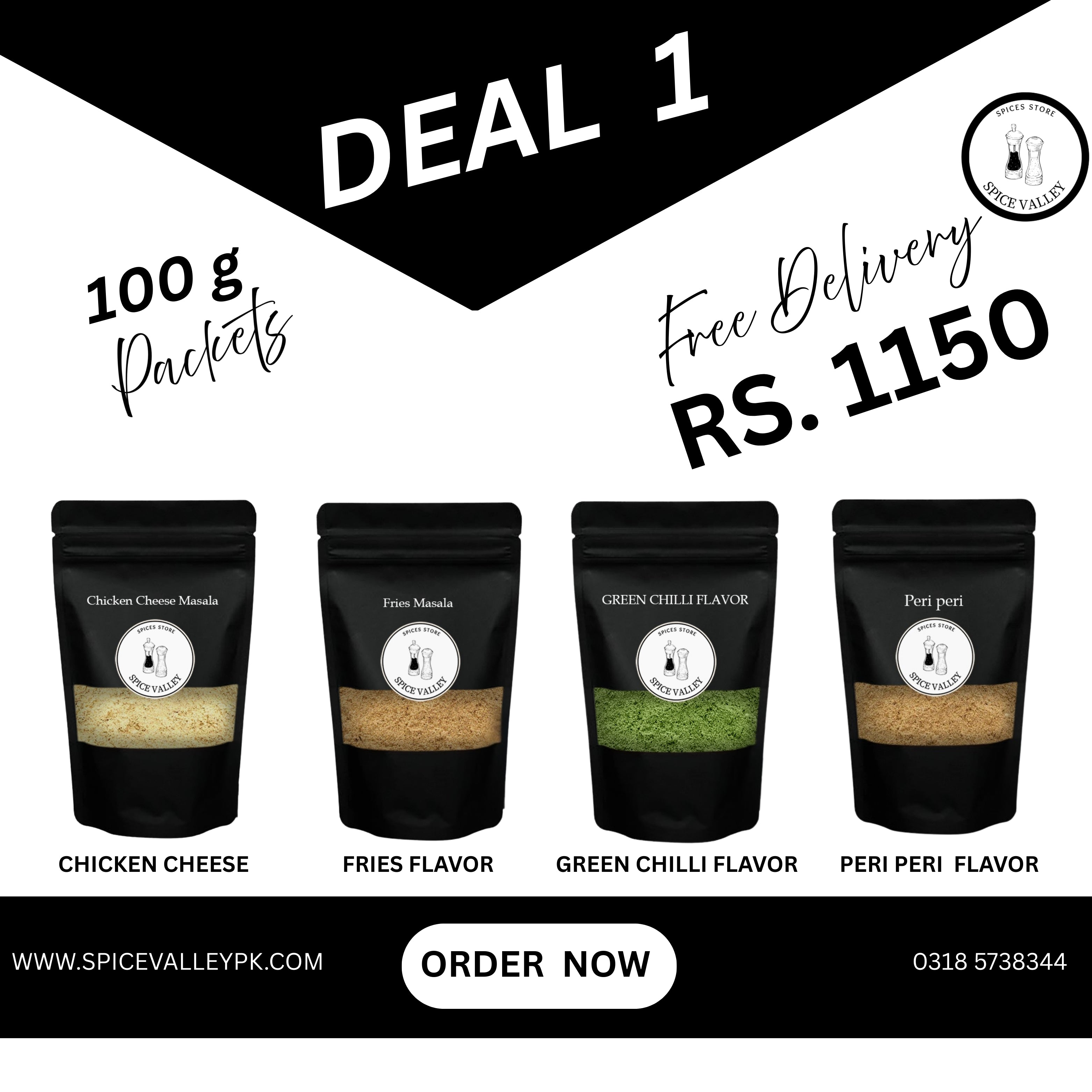 DEAL NO 1 .  4 Flavors in one only Rs 1150 with free Delivery 100g