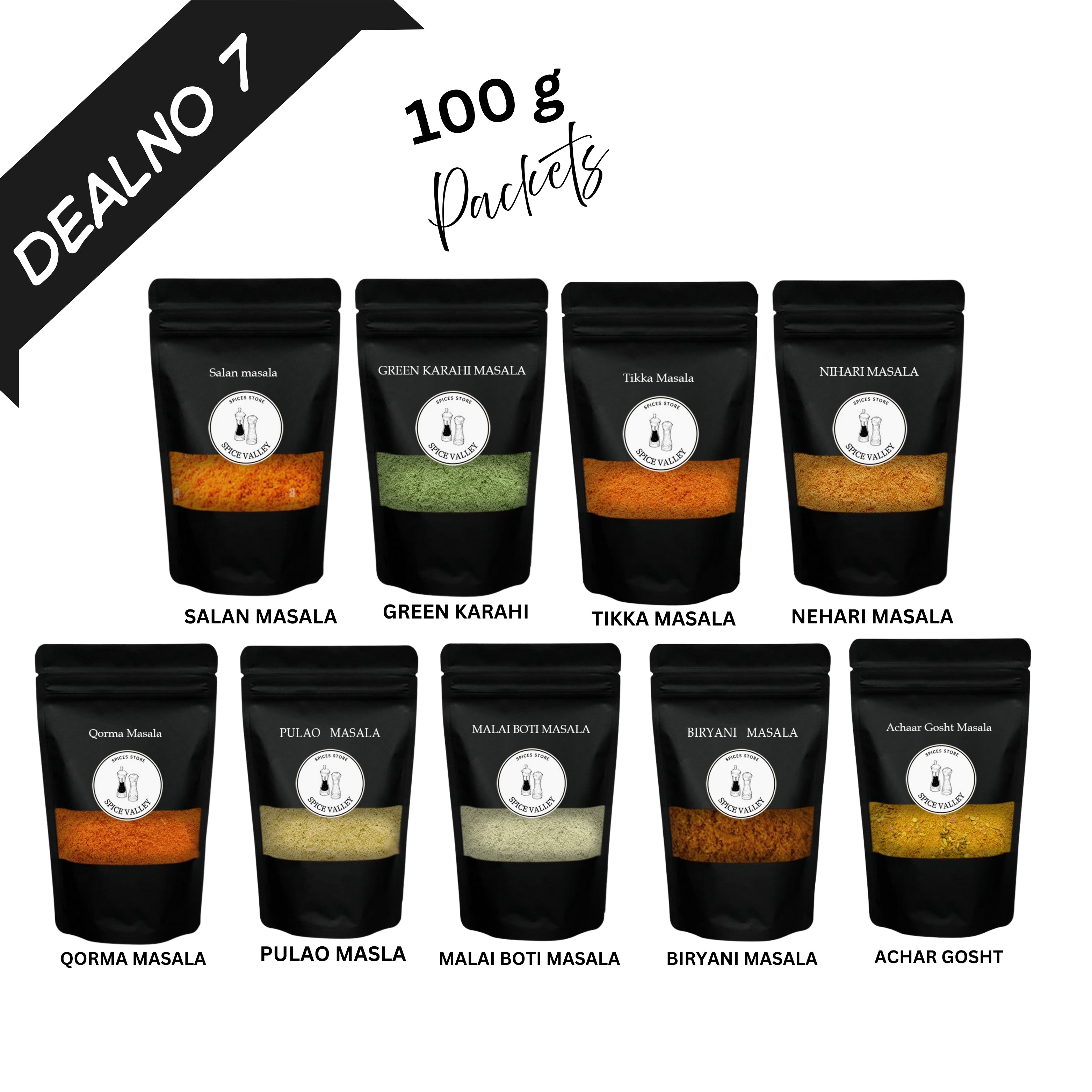 Deal 7 – Traditional Masala Combo (9 Flavors | 100g Each) – Rs. 2400 Only