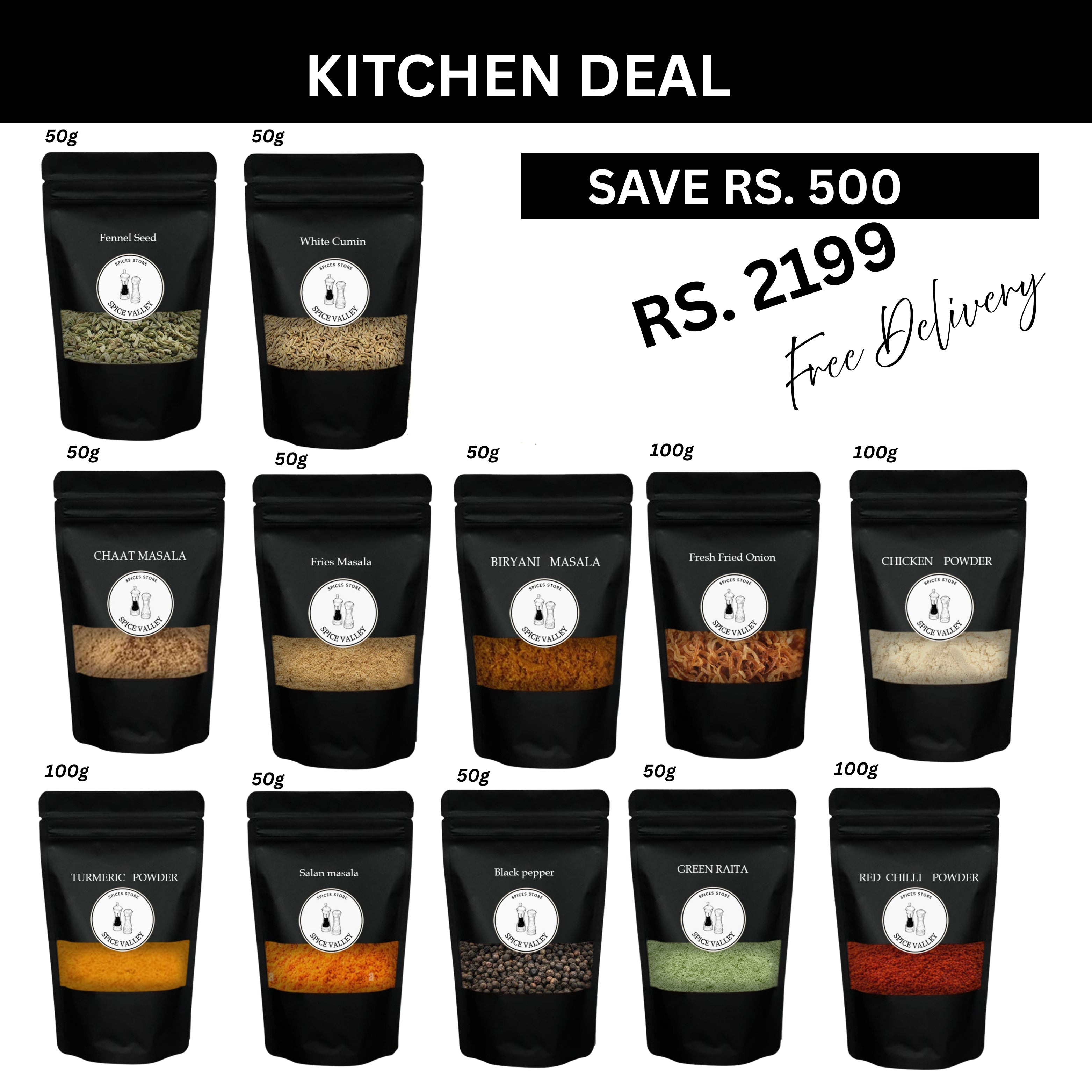 Kitchen Deal – 12 Essential Spices Combo | Save Rs. 500 + Free Delivery